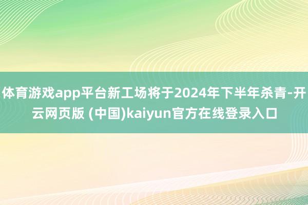 体育游戏app平台新工场将于2024年下半年杀青-开云网页版 (中国)kaiyun官方在线登录入口