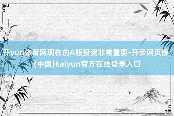 开yun体育网现在的A股投资非常重要-开云网页版 (中国)kaiyun官方在线登录入口