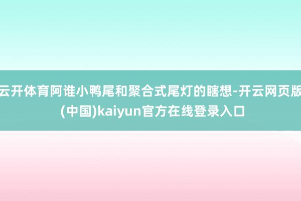 云开体育阿谁小鸭尾和聚合式尾灯的瞎想-开云网页版 (中国)kaiyun官方在线登录入口