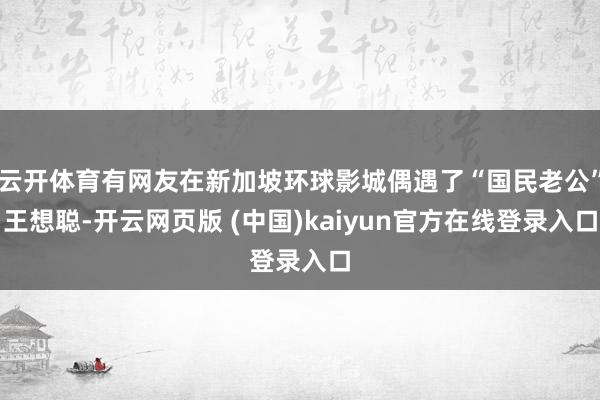 云开体育有网友在新加坡环球影城偶遇了“国民老公”王想聪-开云网页版 (中国)kaiyun官方在线登录入口