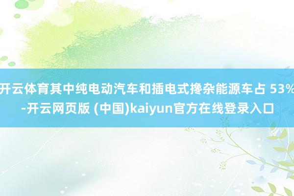 开云体育其中纯电动汽车和插电式搀杂能源车占 53%-开云网页版 (中国)kaiyun官方在线登录入口