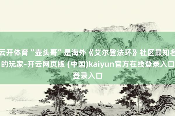 云开体育“壶头哥”是海外《艾尔登法环》社区最知名的玩家-开云网页版 (中国)kaiyun官方在线登录入口