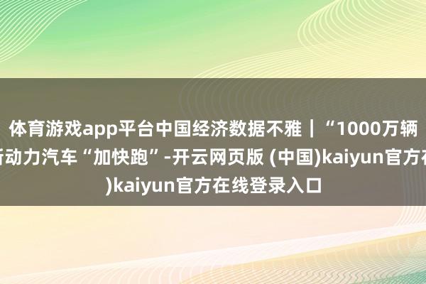 体育游戏app平台中国经济数据不雅｜“1000万辆”后，中国新动力汽车“加快跑”-开云网页版 (中国)kaiyun官方在线登录入口